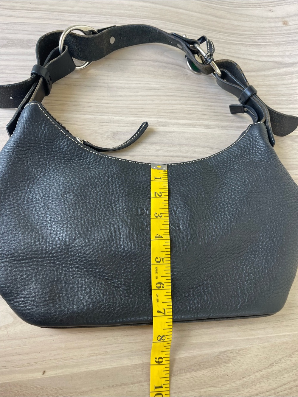 Dooney & Bourke Black Pebbled Leather Hobo Shoulder Bag - Picture 15 of 16